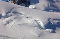 Pointe Lachenal, Chamonix, south-east France, Auvergne-RhÃÆÃÂ´ne-Alpes. Climbers heading for Mont Blanc - scaling Pointe Lachenal's Royalty Free Stock Photo