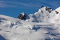 Pointe Lachenal, Chamonix, south-east France, Auvergne-RhÃÆÃÂ´ne-Alpes. Climbers heading for Mont Blanc - scaling Pointe Lachenal's Royalty Free Stock Photo