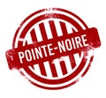 Pointe-noire - Red grunge button, stamp