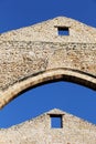 Pointed arches, stone walls, middle ages Royalty Free Stock Photo