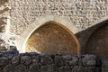 Pointed arches, stone walls, middle ages Royalty Free Stock Photo