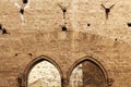 Pointed arches, stone walls, middle ages Royalty Free Stock Photo