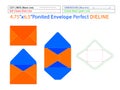 A6 Pointed Flap envelope or baronial  envelope 4.75x6.5 inch dieline template and 3D envelope editable easily resizable Royalty Free Stock Photo