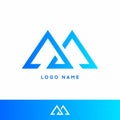 Pointed M initial letter vector logo template Royalty Free Stock Photo