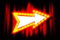 The pointer is an arrow with retro-style light bulbs Royalty Free Stock Photo