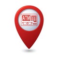 Pointer with ATM cash point icon Royalty Free Stock Photo