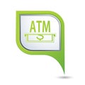 Pointer with ATM cash point icon Royalty Free Stock Photo