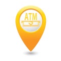 Pointer with ATM cash point icon Royalty Free Stock Photo