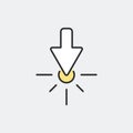 Pointer button symbol concept.