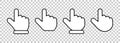 Pointer click icon. Clicking cursor, pointing hand clicks and waiting loading icons. Website arrows or hands cursors Royalty Free Stock Photo