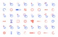 Pointer click icon. Web clicks pointer cursor, computer app interface static and dynamic loading cursors. Internet