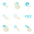 Pointer of computer icons set, cartoon style Royalty Free Stock Photo