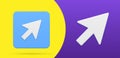 Pointer cursor arrow click simple 3d icon button set vector choose direction at internet cyberspace Royalty Free Stock Photo