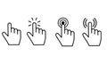 Pointer cursor ÃÂomputer mouse vector icon set. Clicking cursor illustration sign collection. pointing hand clicks symbols. Click Royalty Free Stock Photo