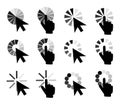 Pointer cursors icons: mouse hand arrow. Royalty Free Stock Photo