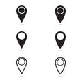 pointer gps map and navigation with black color icon set. positioning on the map. Mark GPS icon. icon location mark