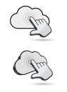 Pointer hand cloud icon 3d