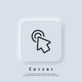 Pointer icon logo. Cursor sign. Click icon. Computer mouse, cursors, pointing. Arrow and wait. Vector EPS 10. UI icon. Neumorphic Royalty Free Stock Photo