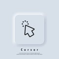 Pointer icon logo. Cursor sign. Click icon. Computer mouse, cursors, pointing. Arrow and wait. Vector EPS 10. UI icon. Neumorphic Royalty Free Stock Photo
