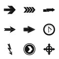 Pointer icons set, simple style Royalty Free Stock Photo