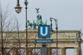 Pointer metro station Brandenburger Tor (Brandenburg Gate) Royalty Free Stock Photo