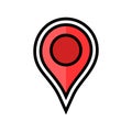 pointer red map location color icon vector illustration Royalty Free Stock Photo