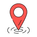 pointer red map location icon color illustration Royalty Free Stock Photo