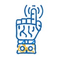 pointer robot hand gesture icon doodle illustration Royalty Free Stock Photo