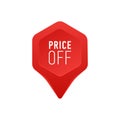Pointer For Sale Or Discount Price Off Tag Icon Red Point Arrow On White Background Vector Illustration Royalty Free Stock Photo