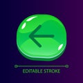Pointer to left side glossy ui button with linear icon Royalty Free Stock Photo