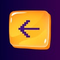 Pointer to left side glossy ui button with pixelated color icon Royalty Free Stock Photo