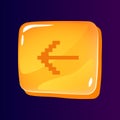 Pointer to left side glossy ui button with pixelated icon Royalty Free Stock Photo