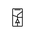 pointer to navigator screen icon. Element of navigation for mobile concept and web apps. Thin line pointer to navigator screen Royalty Free Stock Photo