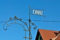 Pointer to the name of the city Cranz. Zelenogradsk until 1946 Royalty Free Stock Photo