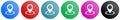 Pointer vector icons  set of circle gradient buttons in 6 colors options for webdesign and mobile applications Royalty Free Stock Photo