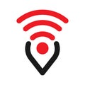 Pointer and wifi logo icon. Map pointer internet Vector illustration Royalty Free Stock Photo