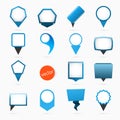 Pointers labels vector graphics, blue variant