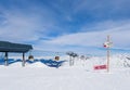 Pointers to the track in the ski resort Meribe