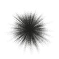 Pointillism burst dots pattern. Sunburst abstract monochrome dotted geometric halftone. EPS 10