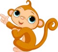 Pointing baby monkey Royalty Free Stock Photo