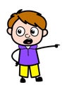 Pointing Boy Cartoon Illustration Royalty Free Stock Photo