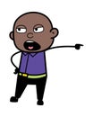 Pointing Cartoon Bald Black Cartoon Illustration Royalty Free Stock Photo