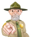 Pointing Cartoon Forest Ranger Royalty Free Stock Photo