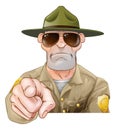 Pointing Cartoon Park Ranger Royalty Free Stock Photo