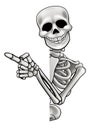 Pointing cartoon skeleton Royalty Free Stock Photo