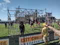 Pointing At A Competitor In An Obstacle Course Race, Hoboken, NJ, USA