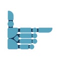 Pointing Cyborg Hand. Robot hand thumb forward. Vector illustration