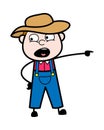 Pointing Farmer Cartoon Illustration