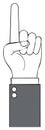 Pointing Finger Hand Gesture with Suit Sleeve, Symbolizing a Single Idea or First Place Royalty Free Stock Photo