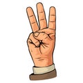 Pointing finger. Number one hand sign. Royalty Free Stock Photo